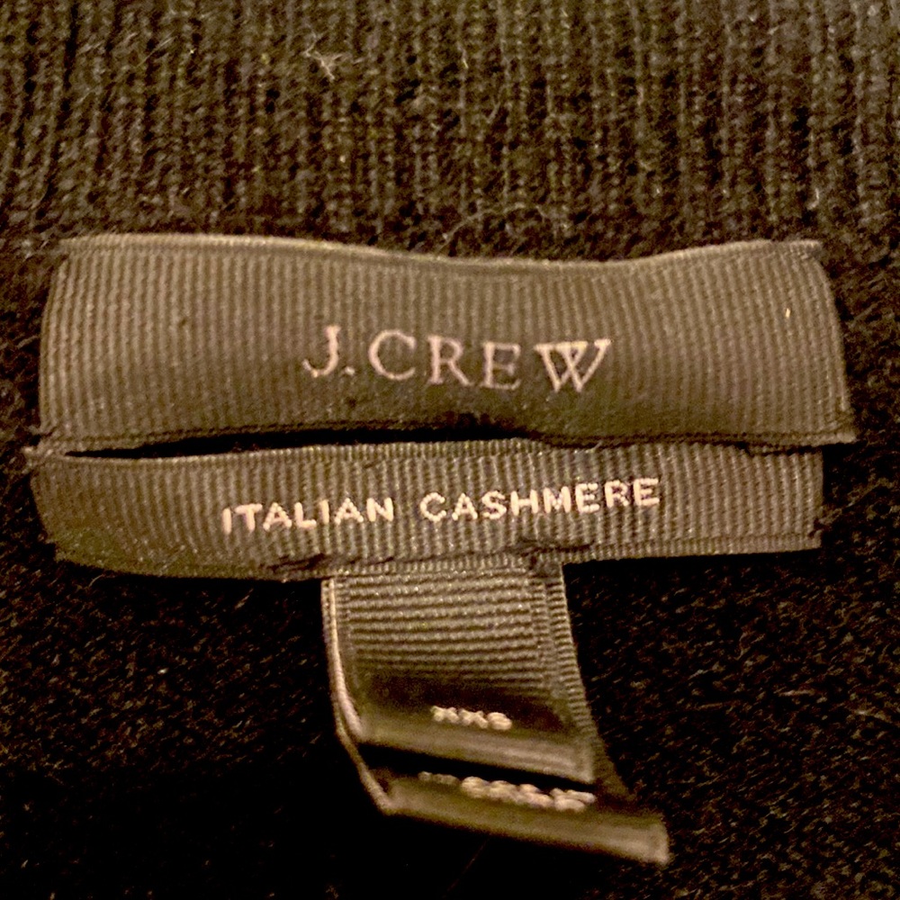 Jcrew black quarter sleeve cashmere sweater